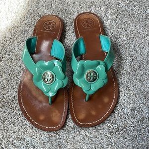 Tory Burch green sandals